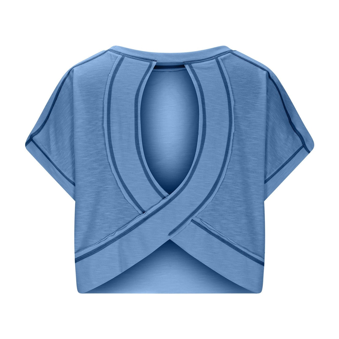 AWomen's Open BackCrop Top - OversizedStretch Tee for Yoga &Street