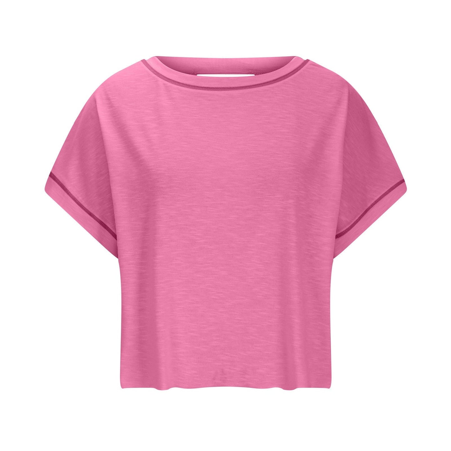 AWomen's Open BackCrop Top - OversizedStretch Tee for Yoga &Street